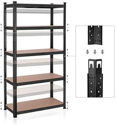 9 x Stalen stellingkast 5 etages - Capaciteit 875 kg – kavel bij Openbare Verkopen, Beveren-Leie