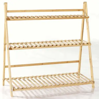 95 x Plantenrek Kacie - 66x39x94cm - bamboehout – kavel bij Openbare Verkopen, Beveren-Leie
