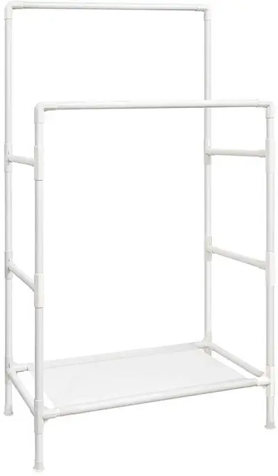 10 x Kledingrek | 88x44x154cm | ijzer/stof/kunststof – kavel bij Openbare Verkopen, Beveren-Leie