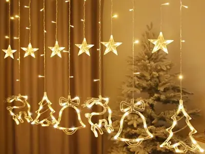 Led kerstverlichting - gordijn met diverse figuren – kavel bij GSD Auctions, Zoeterwoude