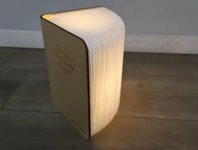 Opengevouwen boeklamp design – kavel bij GSD Auctions, Zoeterwoude
