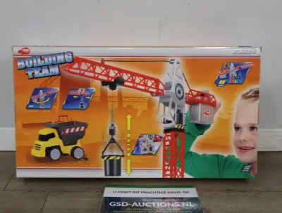 Building Team speelgoed kraan met kiepwagen – kavel bij GSD Auctions, Zoeterwoude