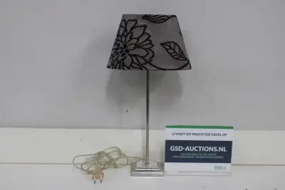 Tafellamp met grijze stoffen lampenkap – kavel bij GSD Auctions, Zoeterwoude