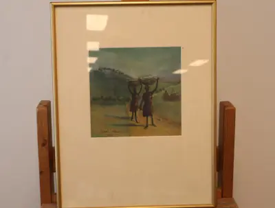 Ingelijste aquarel 'Farah Gabbani 1986' – kavel bij GSD Auctions, Zoeterwoude