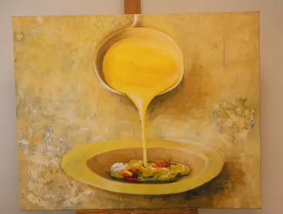 Schilderij stilleven met soep – kavel bij GSD Auctions, Zoeterwoude