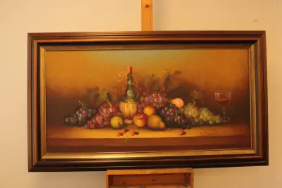 Olieverf stilleven druiven en fruit – kavel bij GSD Auctions, Zoeterwoude