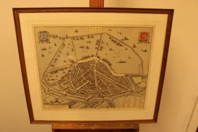 Antieke kaart van Hoorn in lijst – kavel bij GSD Auctions, Zoeterwoude
