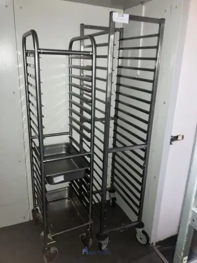 2 RVS regaalkarren – kavel bij VH Auctions