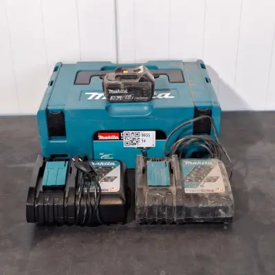 2x Acculader, Makita, DC18RC, en 1x Accu – kavel bij Onlineveilingmeester, Raalte