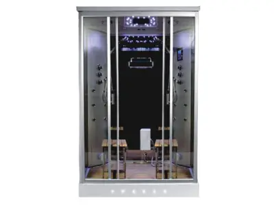 2-persoons Stoomcabine - Rechthoekig - Zilver 140x90x215cm – kavel bij Openbare Verkopen