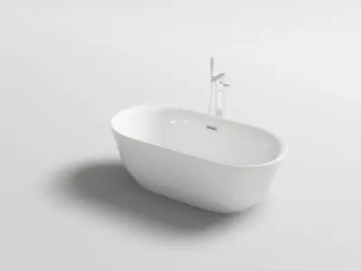 Vrijstaand bad Wit - 170x80x60cm - incl. drain & sifon – kavel bij Openbare Verkopen
