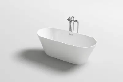 Vrijstaand bad Wit - 170x80x60cm - incl. pop up drain & sifon – kavel bij Openbare Verkopen