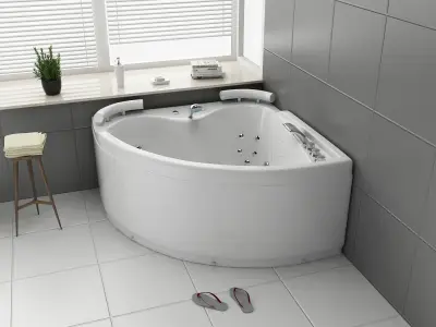 2 Persoons Whirlpool Massagebad - Wit - Hoekbad - 140x140x60 cm – kavel bij Openbare Verkopen
