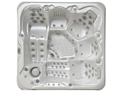 Outdoor Spa 5-persoons 220x220 cm - Wit bad / antraciete zijkant - Incl. Bluetooth – kavel bij Openbare Verkopen