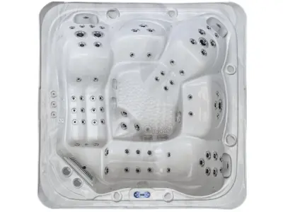 Outdoor Spa 5-persoons 230x230 cm - Wit bad / antraciete zijkant - Incl. Bluetooth – kavel bij Openbare Verkopen
