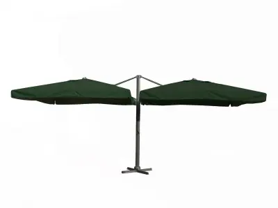 Dubbele hangende parasol Donkergroen (2 * 300x300cm) – kavel bij Openbare Verkopen