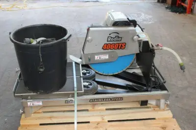 Rodia® Diamant Zaagmachine 4060TS + Gardena dompelpomp – kavel bij Openbare Verkopen, Ruddervoorde