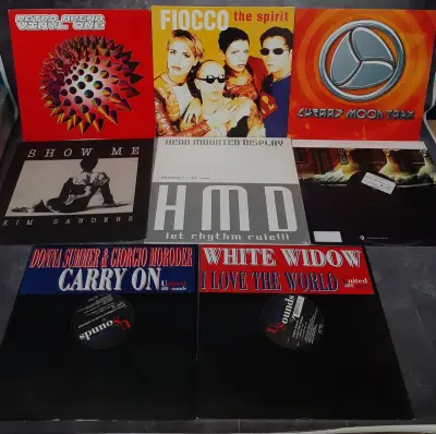 Vinyl: Lot van 8 Retro House Maxi's – kavel bij De Kringwinkel, Gent