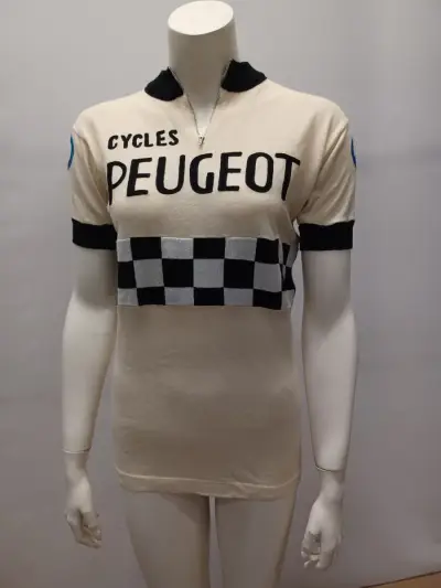 Originele vintage wollen Peugeot wielertrui - Albert Müller Zürich - Maat III – kavel bij De Kringwinkel, Gent