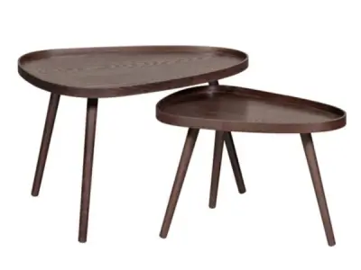 WOOOD Nissa Bijzettafels - Walnoot - Set van 2 - 39x71x52 – kavel bij XL Auctions