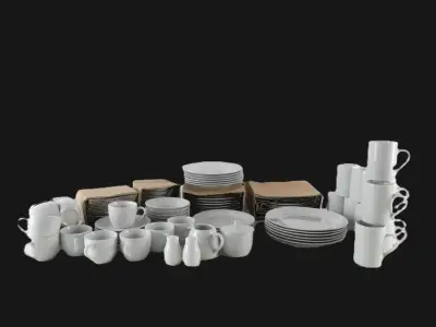 Porseleinen serviescombi-set voor 12 personen – kavel bij De Kringwinkel, Heverlee