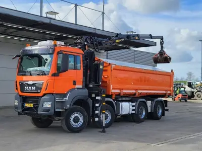 MAN TGS 41.440 Tipper Palfinger Q170Z Crane 8x8 Wide-Spread Euro 6 – kavel bij BAS World Auctions, Veghel