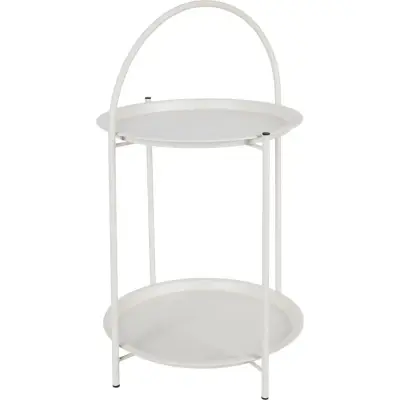 Home and Styling tafel 2 laags - 40x66cm -metaal off white – kavel bij GSD Auctions, Zoeterwoude