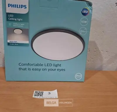 Philips plafondlamp led spatwaterbestendig 1000 lumen 10W 3000K IP44 – kavel bij Belga Veilingen, Bree