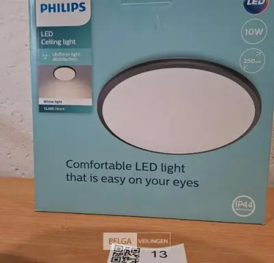 Philips plafondlamp led spatwaterbestendig 1000 lumen 10W 3000K IP44 – kavel bij Belga Veilingen, Bree