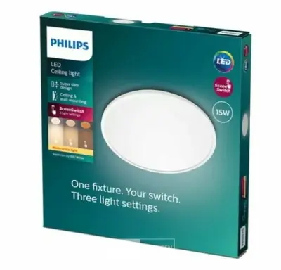 Philips plafondlamp led 1300 lumen 15W 2700K IP20 – kavel bij Belga Veilingen, Bree