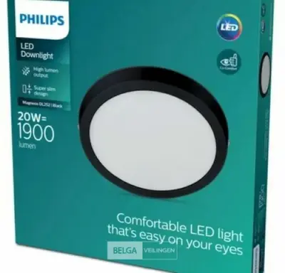 Philips plafondlamp led 1900 lumen 20W 4000K IP20 – kavel bij Belga Veilingen, Bree