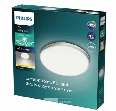 Philips plafondlamp led 1900 lumen 12W 2700K IP20 – kavel bij Belga Veilingen, Bree