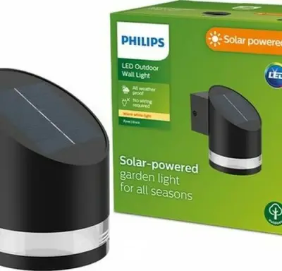 Philips Fyve solar wandlamp - zwart – kavel bij Belga Veilingen, Bree