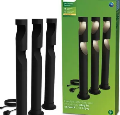 Philips Desi GardenLink - 3-pack - Sokkellamp - 24V - Warm wit licht - 2700K - Zwart – kavel bij Belga Veilingen, Bree