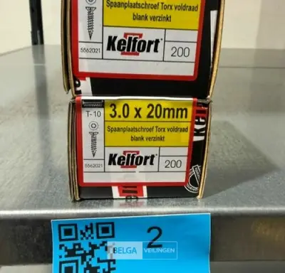 Kelfort spaanplaatschroef 3x20 torx - voldraad 2x 200st – kavel bij Belga Veilingen, Bree