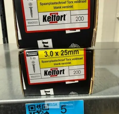 Kelfort spaanplaatschroef 3x25 torx - voldraad 2x 200st – kavel bij Belga Veilingen, Bree