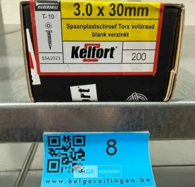 Kelfort spaanplaatschroef 3x30 torx - voldraad 200st – kavel bij Belga Veilingen, Bree