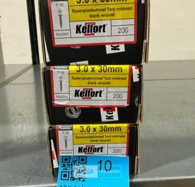 Kelfort spaanplaatschroef 3x30 torx - voldraad 3x 200st – kavel bij Belga Veilingen, Bree