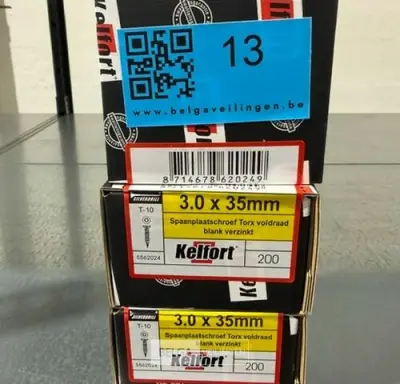 Kelfort spaanplaatschroef 3x35 torx - voldraad 3x 200st – kavel bij Belga Veilingen, Bree