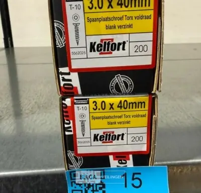Kelfort spaanplaatschroef 3x40 torx - voldraad 2x 200st – kavel bij Belga Veilingen, Bree