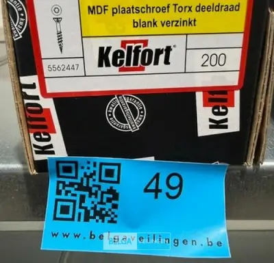 Kelfort spaanplaatschroef 4x50 torx - deeldraad 200st – kavel bij Belga Veilingen, Bree