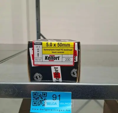 Kelfort spaanplaatschroef 5x50 PZ-2 - deeldraad 200st – kavel bij Belga Veilingen, Bree