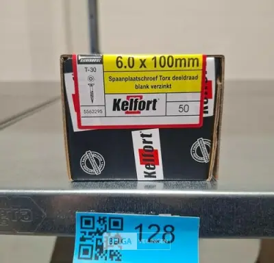 Kelfort spaanplaatschroef 6x100 torx - deeldraad 50st – kavel bij Belga Veilingen, Bree