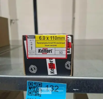 Kelfort spaanplaatschroef 6x110 PZ-3 - deeldraad 50st – kavel bij Belga Veilingen, Bree