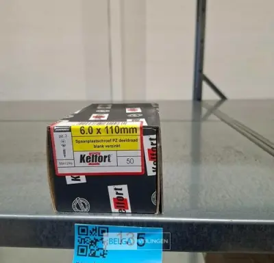 Kelfort spaanplaatschroef 6x110 PZ-3 - deeldraad 10x 50st – kavel bij Belga Veilingen, Bree