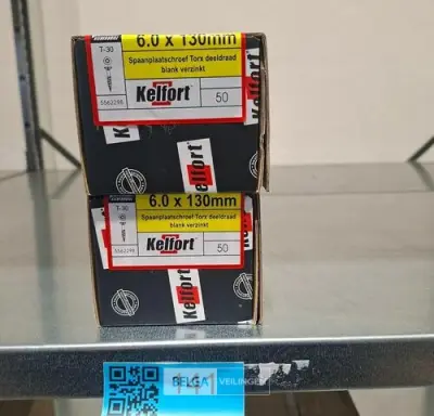 Kelfort spaanplaatschroef 6x130 torx - deeldraad 2x 50st – kavel bij Belga Veilingen, Bree