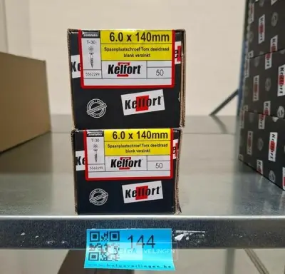 Kelfort spaanplaatschroef 6x140 torx - deeldraad 2x 50st – kavel bij Belga Veilingen, Bree