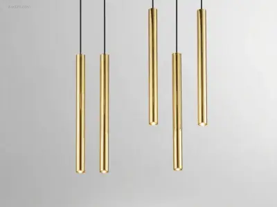 10 x Solo Tube Slim design hanglamp goud – kavel bij Auctim, Free delivery within 1-3 weeks after receipt of payment