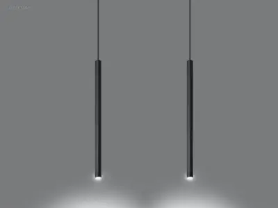 8 x Solo Tube Slim design hanglamp zwart – kavel bij Auctim, Free delivery within 1-3 weeks after receipt of payment