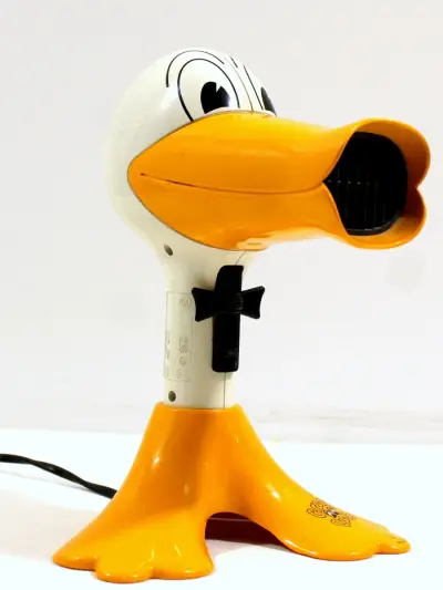 Vintage WIX 'Crazy Duck' Föhn / Haardroger – Iconisch Jaren '90 Design met Standaard – kavel bij De Kringwinkel, Dilsen
